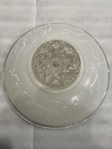 Antique / Vintage Art Deco Hanging Ceiling Glass Light Fixture Shade Clear White - Picture 1 of 10