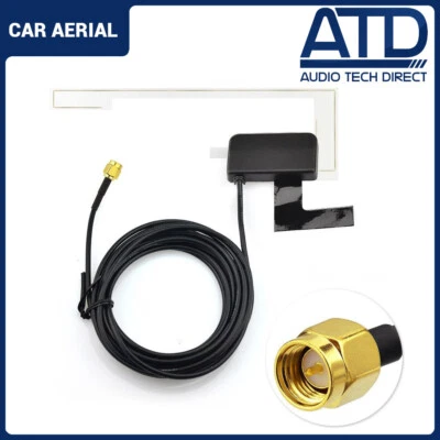 AUDIO TECH DIRECT DAB SMA Car Aerial Antenna Glass Mount Windscreen Digital Universal Android Fit