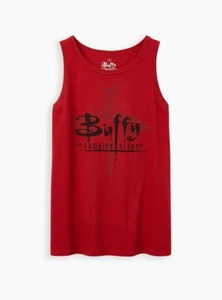 Torrid Buffy The Vampire Slayer Tank Top Red Punk Gothic Graphic NWT New 1X - Picture 1 of 8