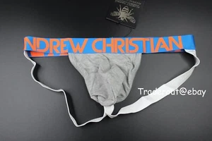 Andrew Christian men grey rayon premium jock jockstrap underwear size M - Picture 1 of 10