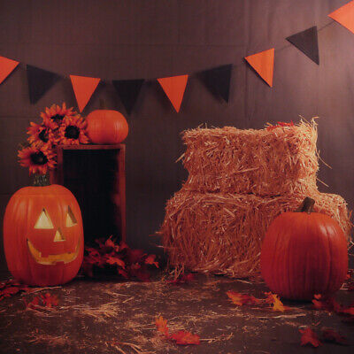 Halloween Pumpkin Vinyl Photography Backdrop Photo Background Studio Props Decor • 6.44£