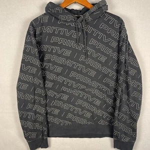 Primitive Hoodie Men’s Large Black Graphic All Over Print Streetwear Stakeboard - Picture 1 of 11