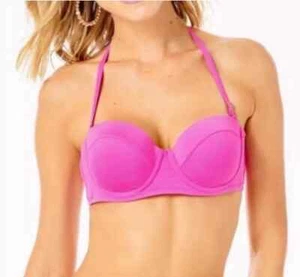 NWT Lilly Pulitzer Plumeria Pink Leven Bikini Top Size 0, 10 & 16 - Picture 1 of 4