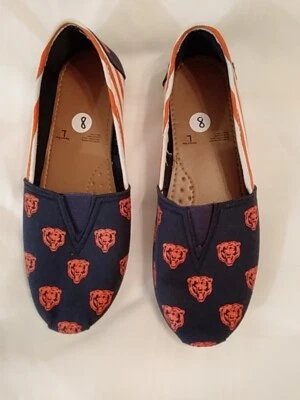 Chicago Bears Slipon Temático Planos Textil Parte Superior Suelas de Goma L (8) Azul Naranja Foto 1 de 4