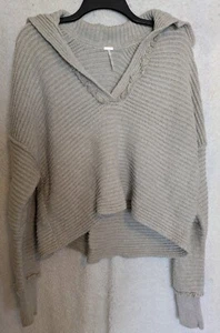 FREE PEOPLE-Cream/Beige colored Oversized Pullover Rib Knit Womans sweater sz S/ - Picture 1 of 5