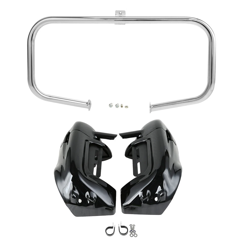 Carenados de pierna ventilados inferiores y barra protectora del motor aptos para Harley Road King 1997-2008 Foto 1 de 4