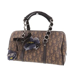 Christian Dior Trotter Used Flower Handbag Brown PVC Vintage #EC853 S - Picture 1 of 15