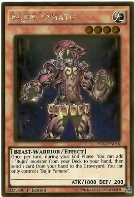 Bujin Yamato PGL2-EN035 Gold Rare Yu-Gi-Oh Card 1st Edition New - Image 1 of 3