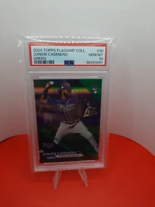 2024 Topps Flagship Collection Junior Caminero Green 39/99 PSA 10 #30 - Picture 1 of 6