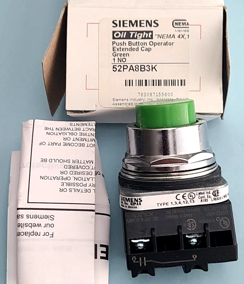 SIEMENS 52PA8B3K PUSH BOTTON/VERDE NOVO - Imagem 1 de 4