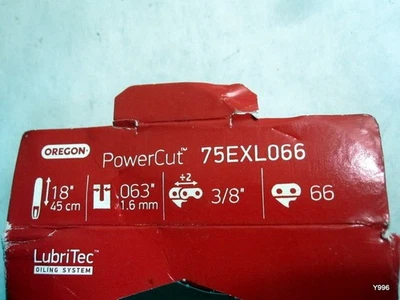 Oregon 75EXL066G PowerCut Saw Chain, 3/8" Pitch, .063" Gauge, 66 DL - Image 1 of 4