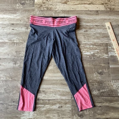 Leggings Victoria's Secret Rosa Gris Logo Cintura Atletismo Yoga Grandes Foto 1 de 4
