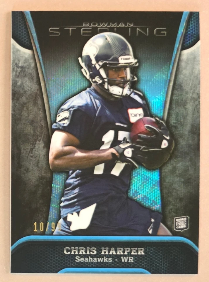 2013 Bowman Sterling 18 Chris Harper Blue Wave Refractor SP /99 Seattle Seahawks - Image 1 of 2