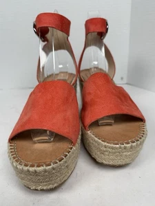 Dolce Vita Womens Suede Espadrille Wedge Sandals Orange Size 8.5 - Picture 1 of 13