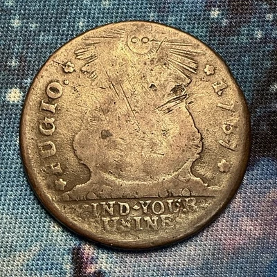 Centavo Fugio 1787 - Primera moneda de Estados Unidos, calidad RARA COBRE COLONIAL, MONEDA ORIGINAL Foto 1 de 4