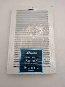 Floor Register White 6" x 10" Rustproof Damper Heavy Gauge Steel White NIP New - Picture 1 of 3