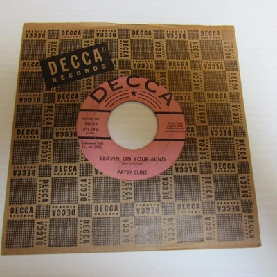 Patsy Cline "Leavin' On Your Mind" (DJ) 45rpm Record on Decca #31455 - 1963 - Image 1 of 4