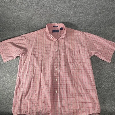 Camisa Shaver Lake Talla Grande Para Hombre Roja a Cuadros Botón Manga Corta 100% Algodón Foto 1 de 4