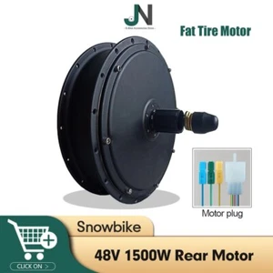 Bicicleta eléctrica de nieve 48V 1500W sin escobillas sin engranajes motor de casete giratorio trasero rueda de 20 26" - Imagen 1 de 20