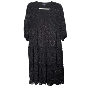 Maxi Vestido Floral Bandera e Himno en Niveles para Mujer S Negro Blanco Pradera Cottagecore - Imagen 1 de 6