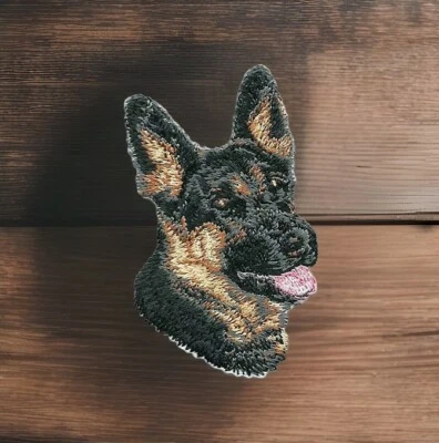 2" inch Tall German Shepherd Puppy Dog Breed Portrait Embroidered Patch - Image 1 of 2