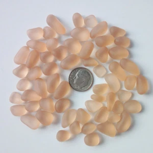sea beach glass 20 pieces orange lots bulk jewelry making - Picture 1 of 1