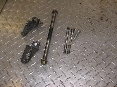 1996 KTM 360SX 360 SX FRONT MOTOR MOUNT BOLTS & FOOT PEGS WITH HARDWARE M - Image 1 of 2