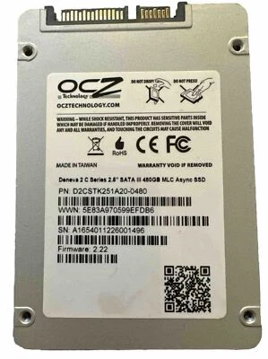 480GB SATA 6Gb/s 2.5" SSD OCZ D2CSTK251A20-0480 Deneva 2 C Series - Image 1 of 2
