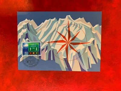 SUIZA HELVETIA 1980 MAXICARD ST GOTTHARD TÚNEL APERTURA SEMÁFOROS Foto 1 de 2