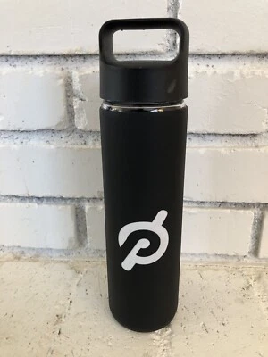 Peloton Glass Water Bottle With Silicone Non-Slip Grip Screw Top Lid - Image 1 of 4