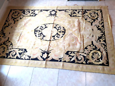 Vintage French Aubusson Hand Needle Work Flat Weave Area Rug, 96" x 60"