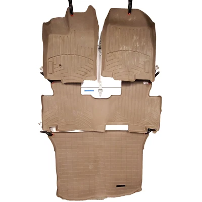 Forro de piso WeatherTech para Ford Edge 2007-2010 primera segunda fila revestimiento de carga trasero bronceado Foto 1 de 4