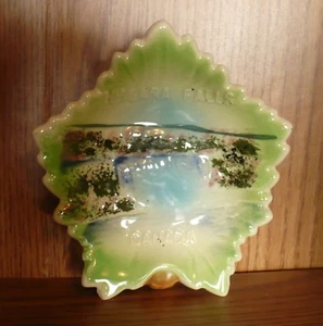 Niagara/Hufeisenfälle Kanada Ahornblatt Aschenbecher/Bonboniere Vintage Keramik - Bild 1 von 5
