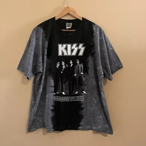 Vintage Kiss Dressed To Kill 2005 Tie Dye Liquid Blue Rock Band Tee Size XL - Picture 1 of 11
