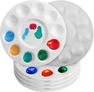 Paint Tray Palettes, 6 Pack, Painting Supplies, Painting Palette for Kids, Plast - Picture 1 of 7