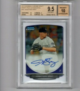 2013 Bowman Chrome Jonathan Gray Autograph Rookie Card RANGERS SP BGS 9.5 GEM MT