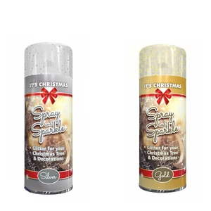 CHRISTMAS TREE GLITTER GOLD SILVER SPRAY & SPARKLE For DECORATION XMAS 200ml - Picture 1 of 5