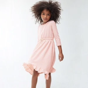 NWT J Crew Crewcuts Girl's Ruffle Hem Cotton Dress in Pale Pink - Multiple Sizes - Picture 1 of 8