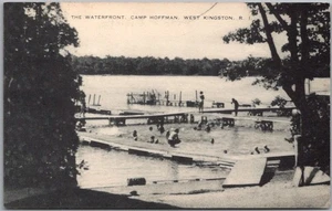 Vintage 1952 West Kingston RI CAMP HOFFMAN Postcard GIRL SCOUTS "The Waterfront" - Picture 1 of 2