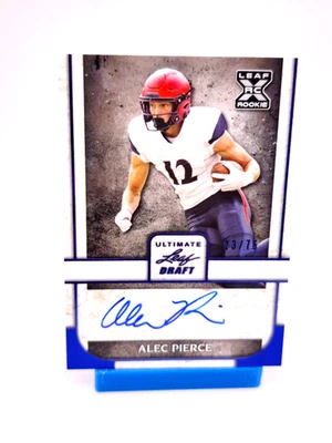 Alec Pierce RC /75 BLUE AUTO 2022 Leaf Ultimate Draft Indianapolis Colts  - Image 1 of 2