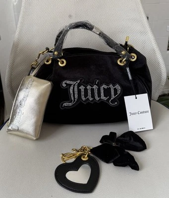 Bolso Juicy Culture Primerosa Doble Mango Poliéster/PU Negro Nuevo con Etiquetas Foto 1 de 4