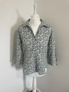 Orvis Shirt Womens Size UK 10 Multicoloured Floral 3/4 Sleeve Cotton Top - Picture 1 of 8