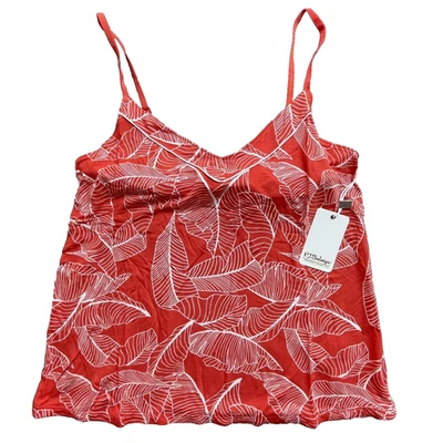 Camisa PJ Salvage Mujer Pequeña Hojas Rojas Floral Estante Sujetador Correas Ajustables Cami Foto 1 de 4