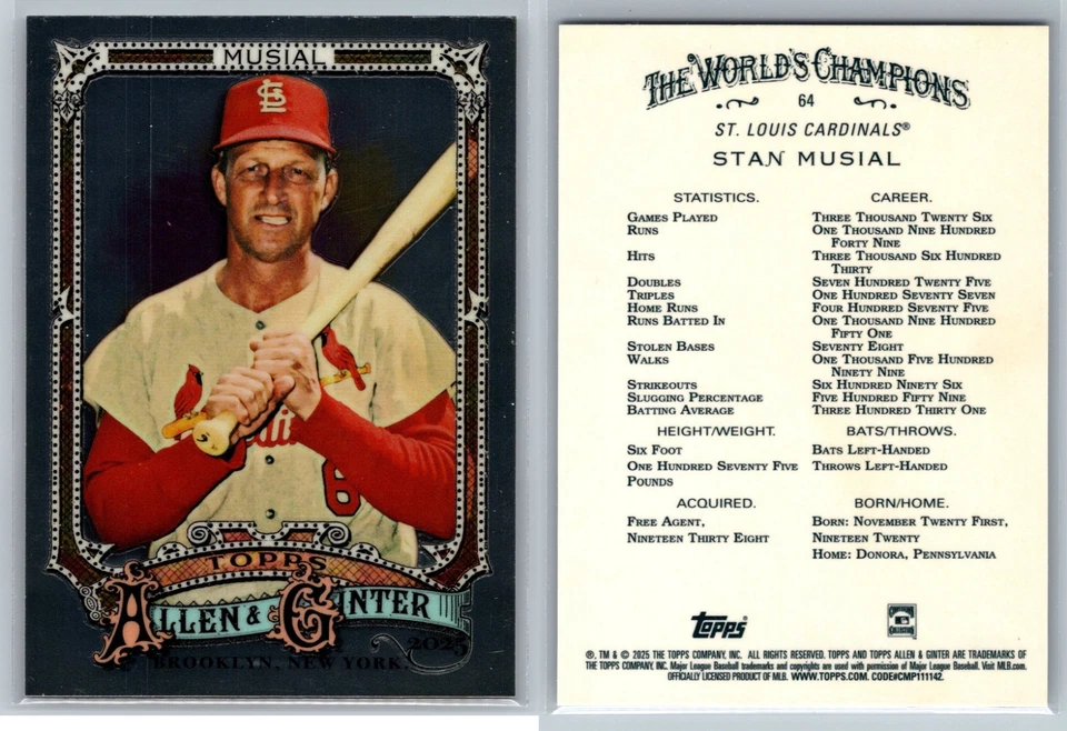 Topps Allen Ginter 2025 tamaño completo paralelo cromo refractor lámina filagree u Pick Foto 1 de 1