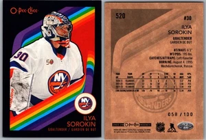 23-24 O-PEE-CHEE BLACK BORDER - ILYA SOROKIN /100 #520 NEW YORK ISLANDERS - Picture 1 of 1
