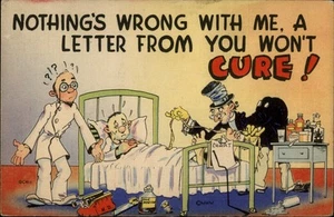 Postal de paciente médico humorístico - Indianápolis, IN - De colección 1949 - Imagen 1 de 2