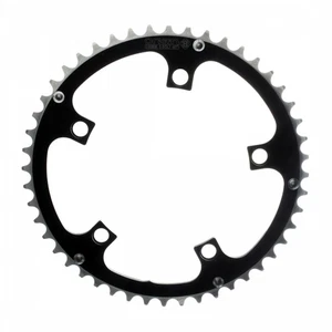 Origin8 Chainring 48t 130 BCD 5-Bolt 8/9/10-Spd Alloy Blk/Silver Ramped/Pinned - Picture 1 of 1