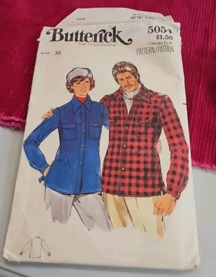 Vgt Butterick #5054 Sz 38 The Fashion One Mens Shirt Jacket  - Image 1 of 4