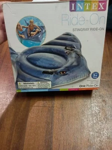 INTEX STINGRAY inflatable RIDE ON Swimming Pool Float Toy 74" x 57" (NEW) - Picture 1 of 4