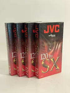 Cinta de Video JVC VHS T-120 SX Alto Rendimiento 120 Minutos Set Sellado de (4) 1980 - Imagen 1 de 3